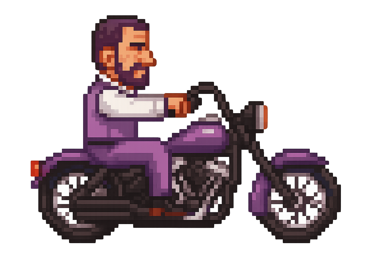 Purple Biker character